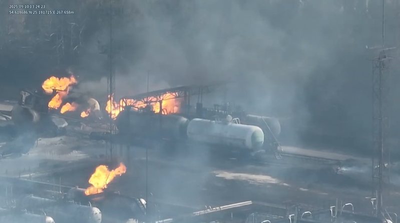 Drone view of an industrial incident