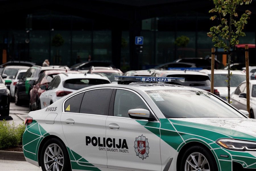 Lithuanian police patrol car