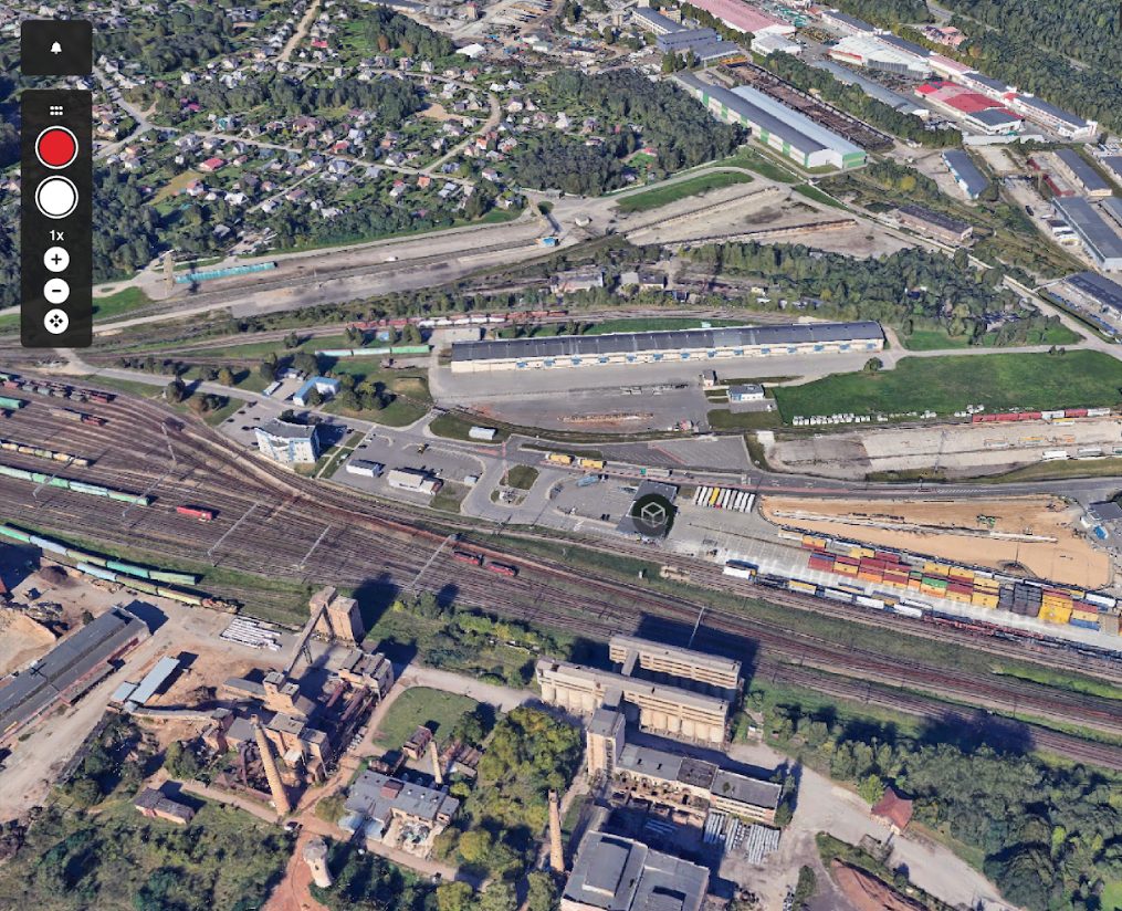 Aerial view of the railway yard